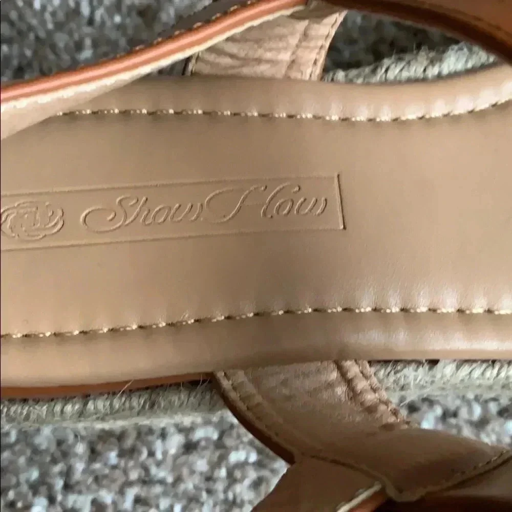 Cognac Brown Wedge Sandals Size 7.5 NEW